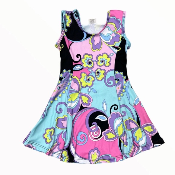 💕HP💕Social Butterfly fit and flare tank dress toddler girl - Picture 1 of 9